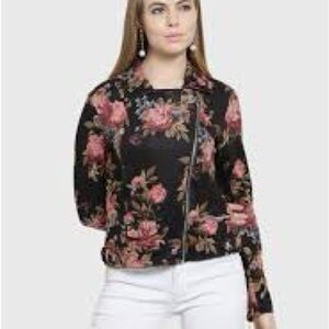 Mark Zunino Elegant Floral Bomber Jacket